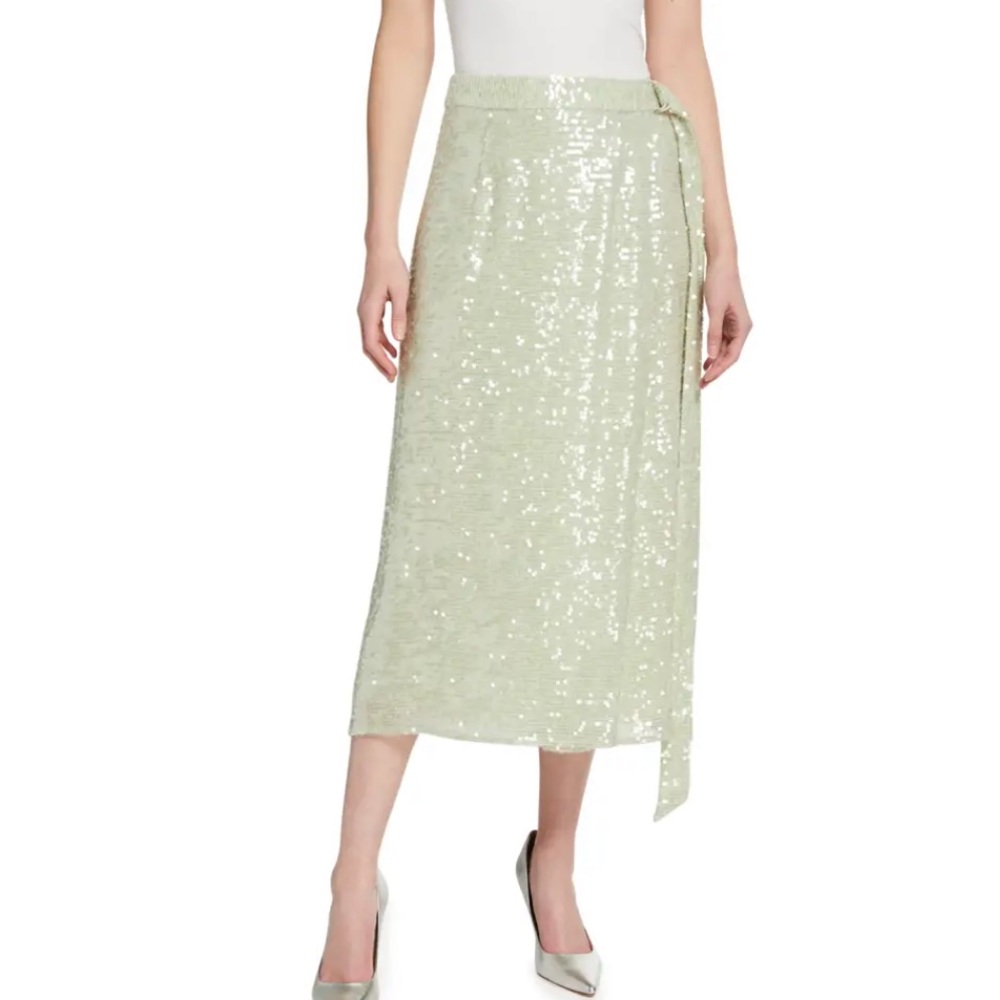 LAPOINTE squin green mint skirt Size 4
